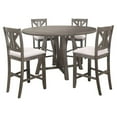 thumbnail image 1 of Pemberly Row Farmhouse 5-Piece Wood Counter Height Dining Set in Gray, 1 of 4