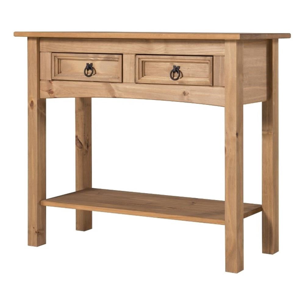 Pemberley Row Solid Pine Antique Honey Brown Hall Table Rectangular ...