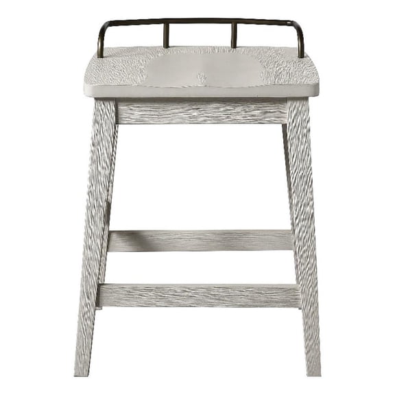 Pemberly Row Farmhouse / Country Ivory Wood 27" Counter Stool