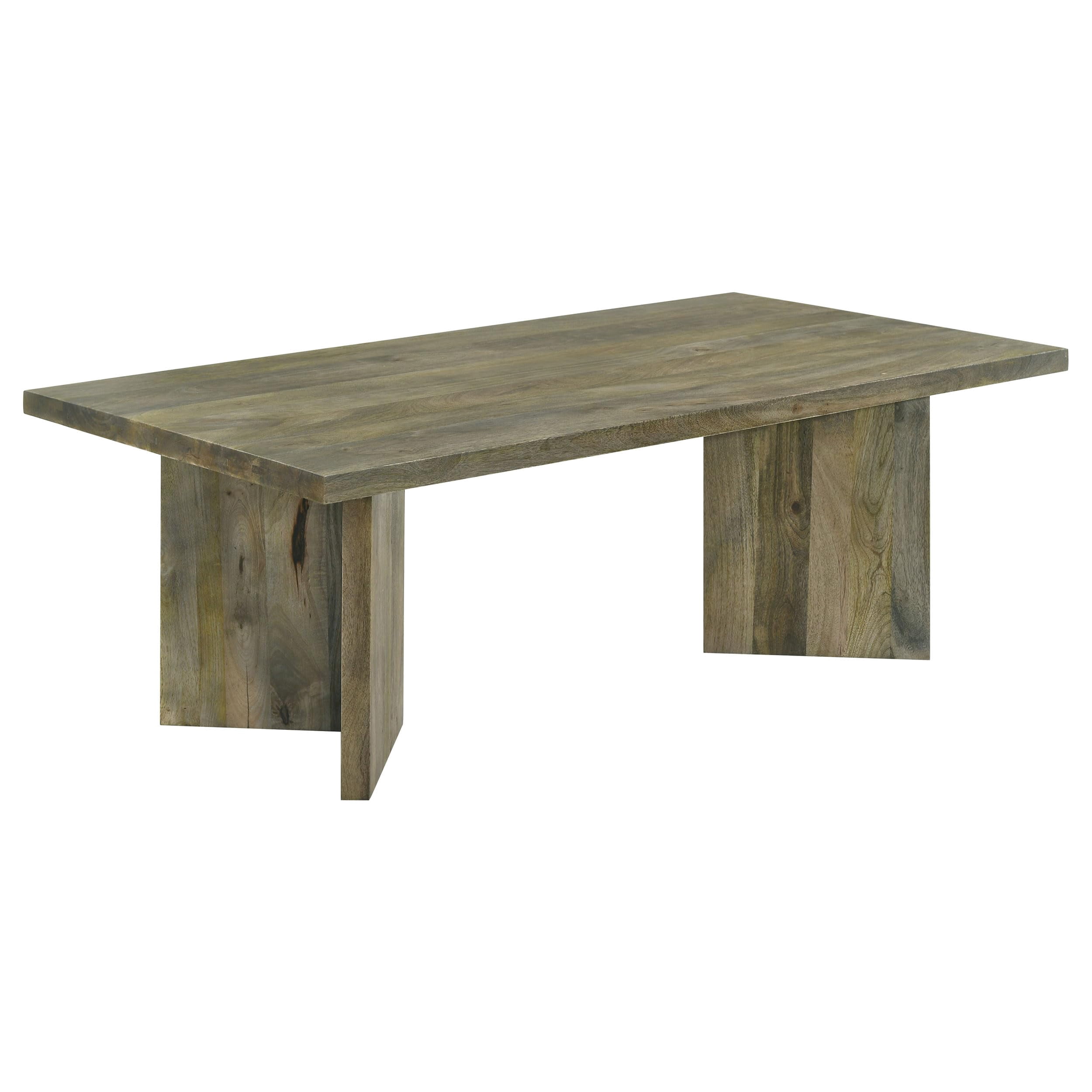 Pemberly Row Farmhouse Rectangular Solid Wood Coffee Table Mango Brown ...