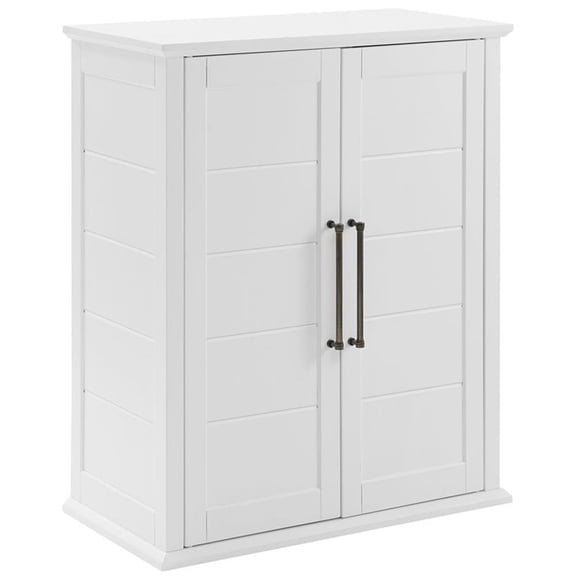 Pemberly Row Farmhouse Wood Stackable Storage Pantry in White