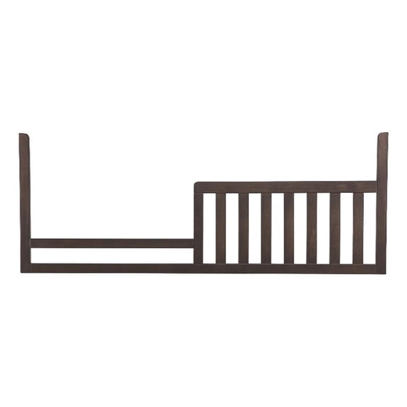 Pemberly Row Farmhouse Wood Toddler Guard Rail in River Rock Brown