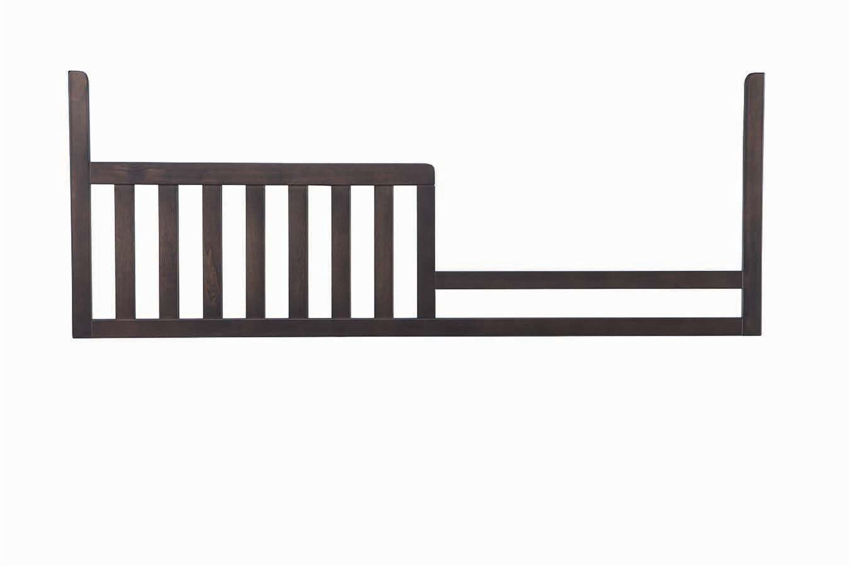 Pemberly Row Farmhouse Wood Toddler Guard Rail in River Rock Brown