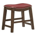 thumbnail image 1 of Pemberly Row Faux Leather Bar Stool Chair in Red With Saddle Seat & Footrest, 1 of 7