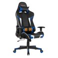 thumbnail image 1 of Pemberly Row Faux Leather Blue Swivel Massage Gaming Chair with Lumbar Support, 1 of 11