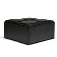 thumbnail image 1 of Pemberly Row Faux Leather Coffee Table Storage Ottoman in Midnight Black, 1 of 7