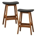 thumbnail image 1 of Pemberly Row Faux Leather Counter Stool in Black (Set of 2), 1 of 4