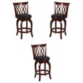 thumbnail image 1 of Pemberly Row Faux Leather Counter Stool in Dark Cherry & Black - Set of 3, 1 of 5
