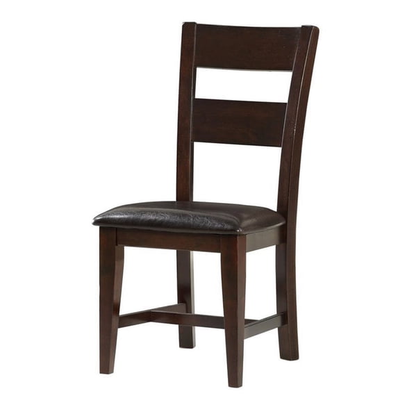 Pemberly Row Faux Leather Dining Chair in Brown (Set of Two)
