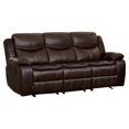 thumbnail image 1 of Pemberly Row Faux Leather Gel Double Reclining Sofa in Brown, 1 of 8