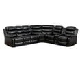 thumbnail image 1 of Pemberly Row Faux Leather Living Room Set Modern Reclining Sectional Sofa Black, 1 of 9