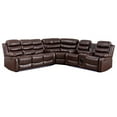 thumbnail image 1 of Pemberly Row Faux Leather Living Room Set Modern Reclining Sectional Sofa Brown, 1 of 9