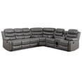 thumbnail image 1 of Pemberly Row Faux Leather Living Room Set Modern Reclining Sectional Sofa Gray, 1 of 9