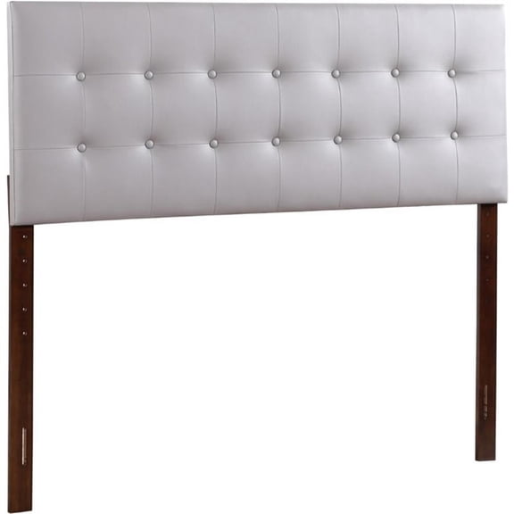 Pemberly Row Faux Leather Upholstered King Headboard in Light Gray