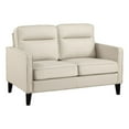 thumbnail image 1 of Pemberly Row Faux Leather Upholstered Track Arm Loveseat Ivory, 1 of 11