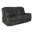 thumbnail image 1 of Pemberly Row Faux Leather Upholstered Tufted Back Motion Loveseat Charcoal, 1 of 6