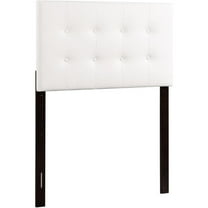 Pemberly Row Faux Leather Upholstered Twin Headboard in White