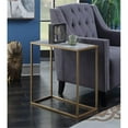 thumbnail image 1 of Pemberly Row Faux Marble Chairside Table in Gold Metal Frame, 1 of 4