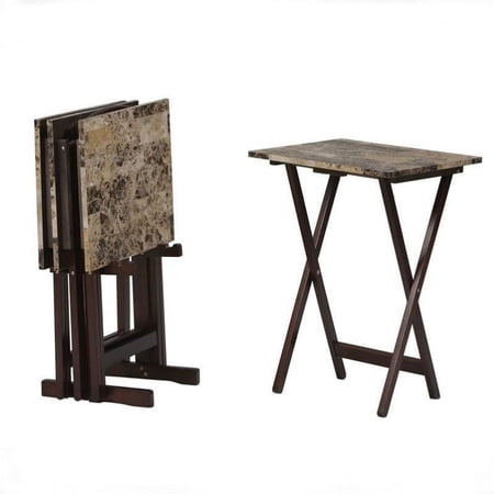 Pemberly Row Faux Marble Set in Brown