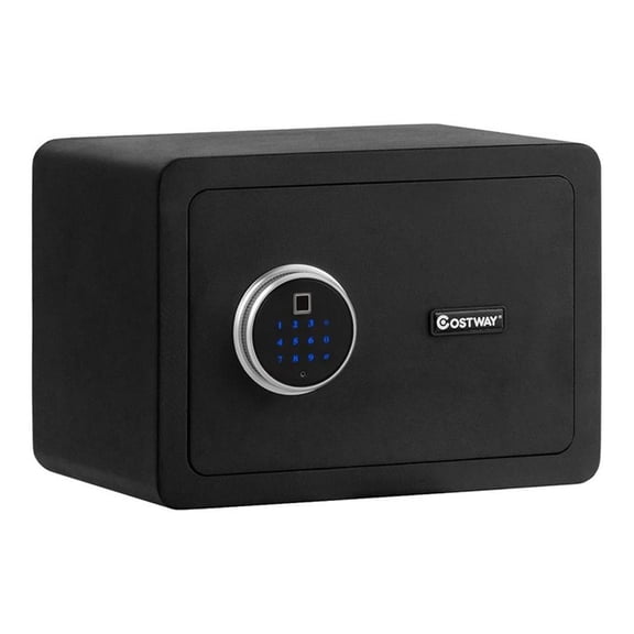 Pemberly Row Fingerprint Safety Box/Security Box with Inner LED Light in Black