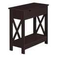 thumbnail image 1 of Pemberley Row Wood Espresso End Table Rectangular Charging Station Flip Top 23.25" x 11.25" x 24", 1 of 4