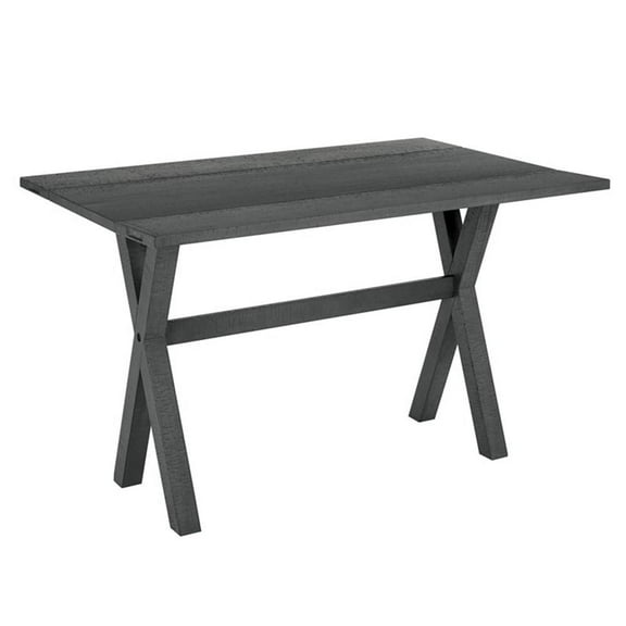 Pemberly Row Flip Top Table - Distressed Washed Gray Finish Wood and Veneers