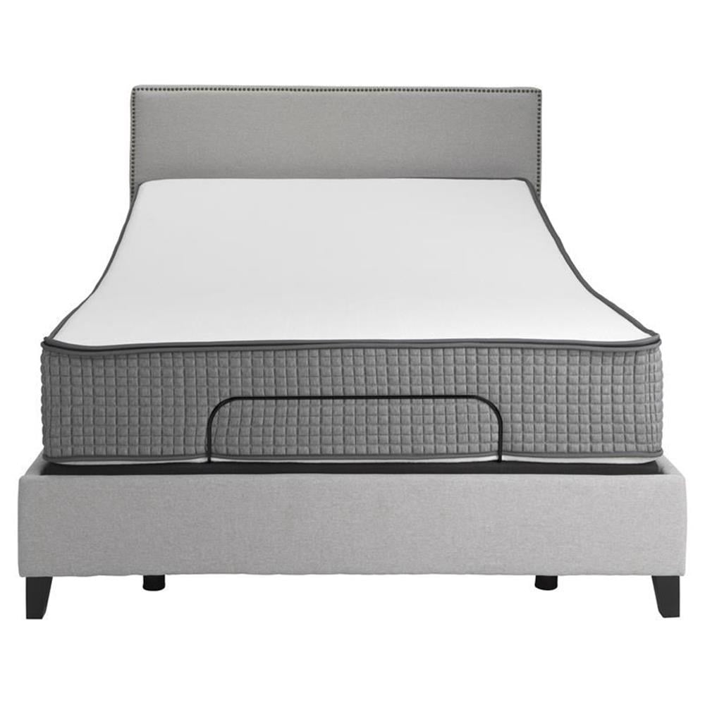 Pemberly Row Flippable Twin Long Mattress and H Bed Base in White