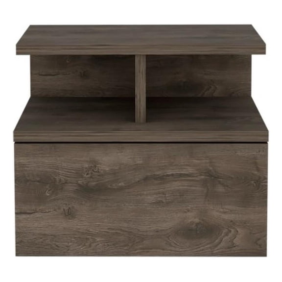 Pemberly Row Floating Nightstand Engineered Wood Dark Walnut