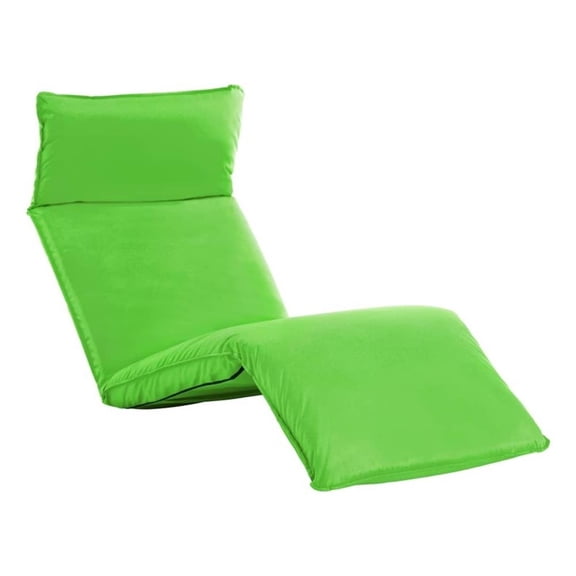 Pemberly Row Foldable Adjustable Oxford Fabric Sun Lounger in Green