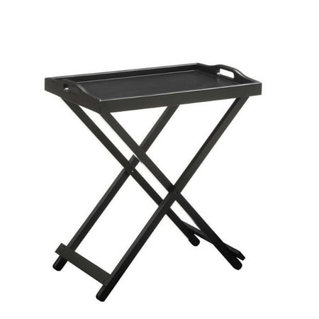 Pemberly Row Folding Tray Table in Black