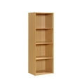 thumbnail image 1 of Pemberly Row Four Shelf Multi-Purpose Wooden Bookcase in Beige Finish, 1 of 5