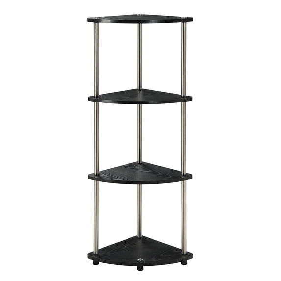 Pemberly Row Four-Tier Corner Shelf in White Wood Finish - Walmart.com