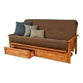 thumbnail image 1 of Pemberly Row Frame with Linen Fabric Mattress in Brown and Butternut, 1 of 3