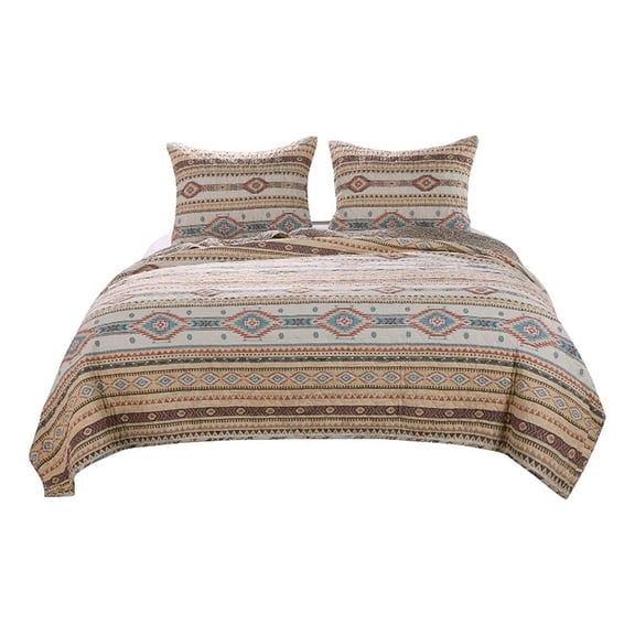 Pemberly Row Full 3-Piece Quilt Set with Kilim Pattern in Multicolor