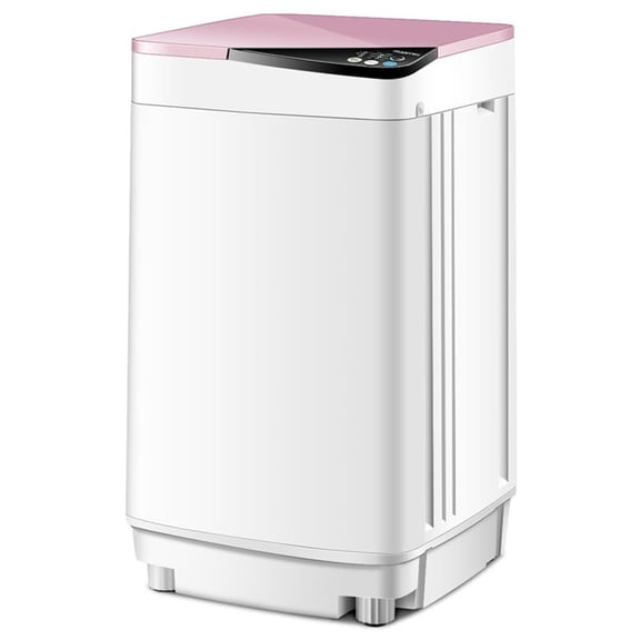 Pemberly Row Full Automatic Washing Machine 7.7 lbs Washer/Spinner UV Light Pink