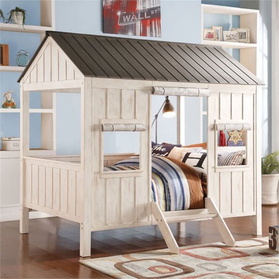 Pemberly Row Full Cottage Bed in Weathered White