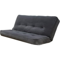 Pemberly Row Full Fabric Futon Mattress in Marmont Thunder Blue-Frame Not Included