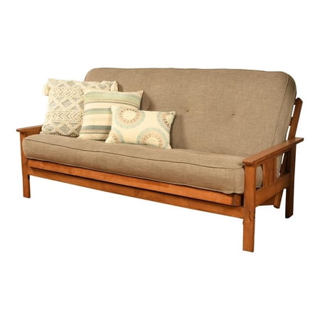 Pemberly Row Full Futon with Fabric Mattress in Gray Stone/Barbados