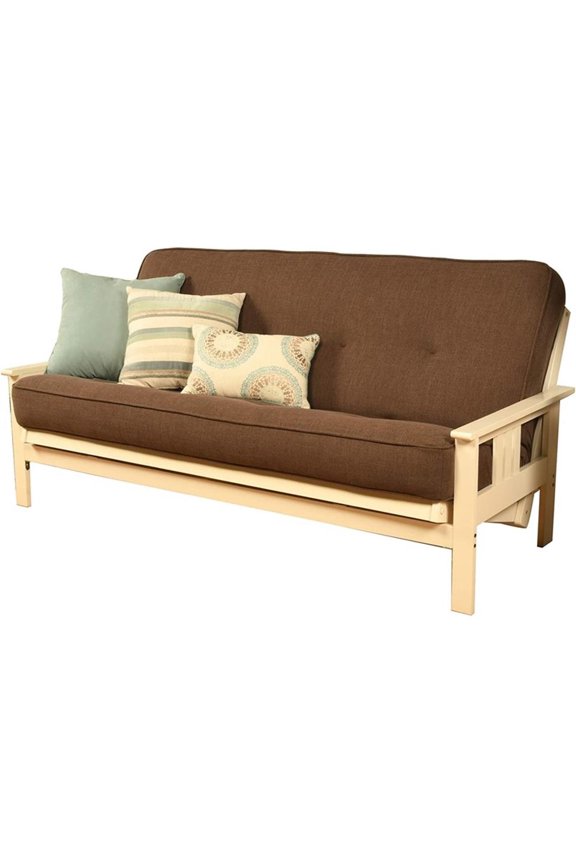 Full Linen Fabric Futon Mattress in Cocoa Brown-Frame Not Included