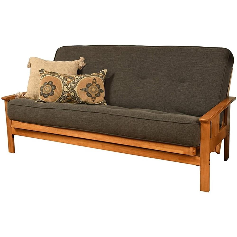 Charcoal Gray Linen Full Size Tufted Sleeper Sofa