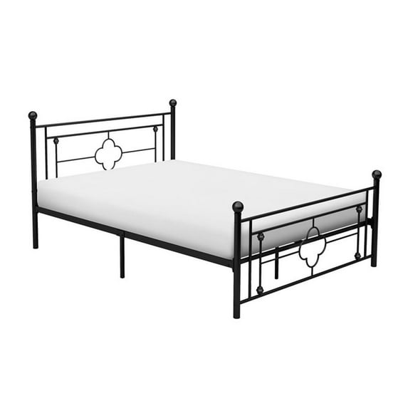 Pemberly Row Full Metal Platform Bed in Black