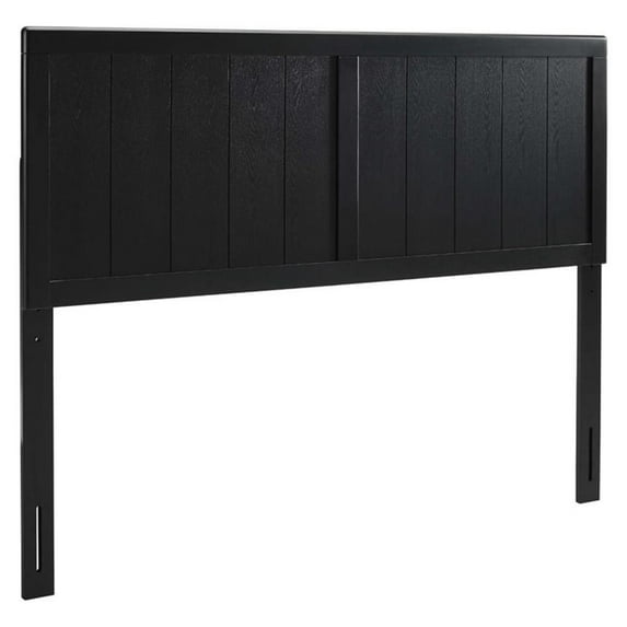 Pemberly Row Full Modern Rubberwood and MDF Headboard in Black