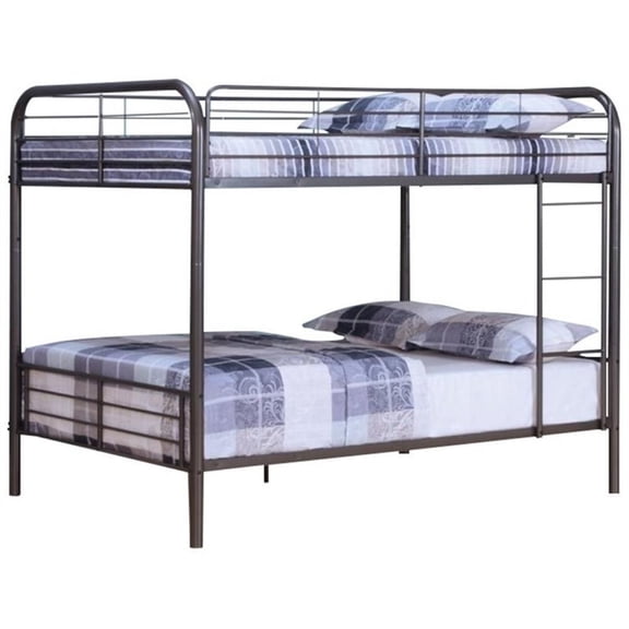 Pemberly Row Full Over Full Metal Bunk Bed in Gunmetal