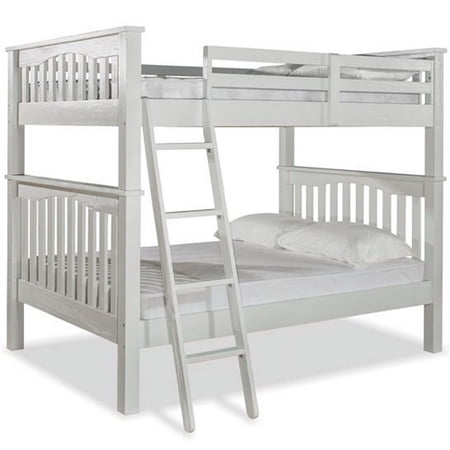 Pemberly Row Full Over Full Solid Wood Bunk Bed in White