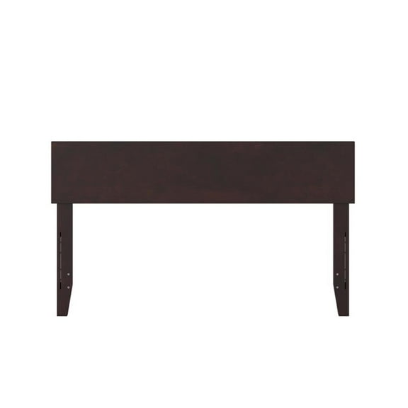 Pemberly Row Full Panel Solid Wood Headboard with USB Charger in Espresso