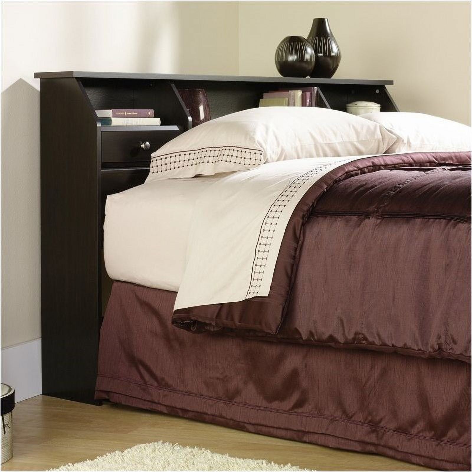 Pemberly Row Full Queen Bookcase Headboard in Espresso