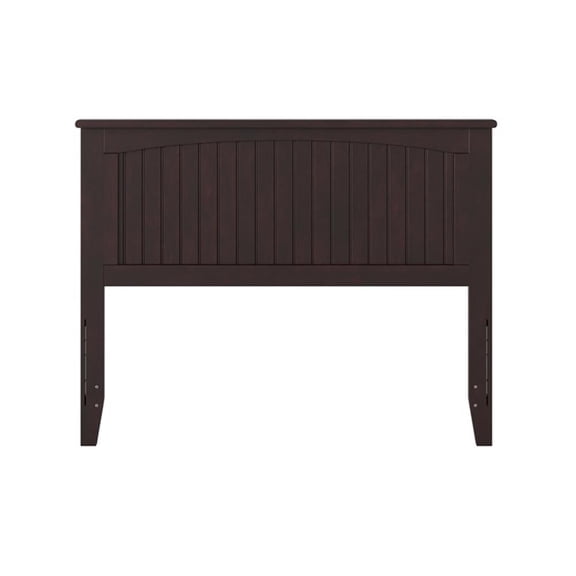Pemberly Row Contemporary Full Wood Panel Headboard in Espresso