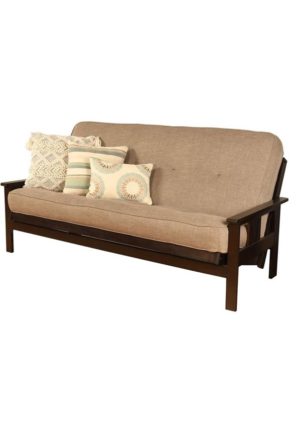 Full-size Linen Fabric Futon Mattress in Stone Gray-Frame Not Included