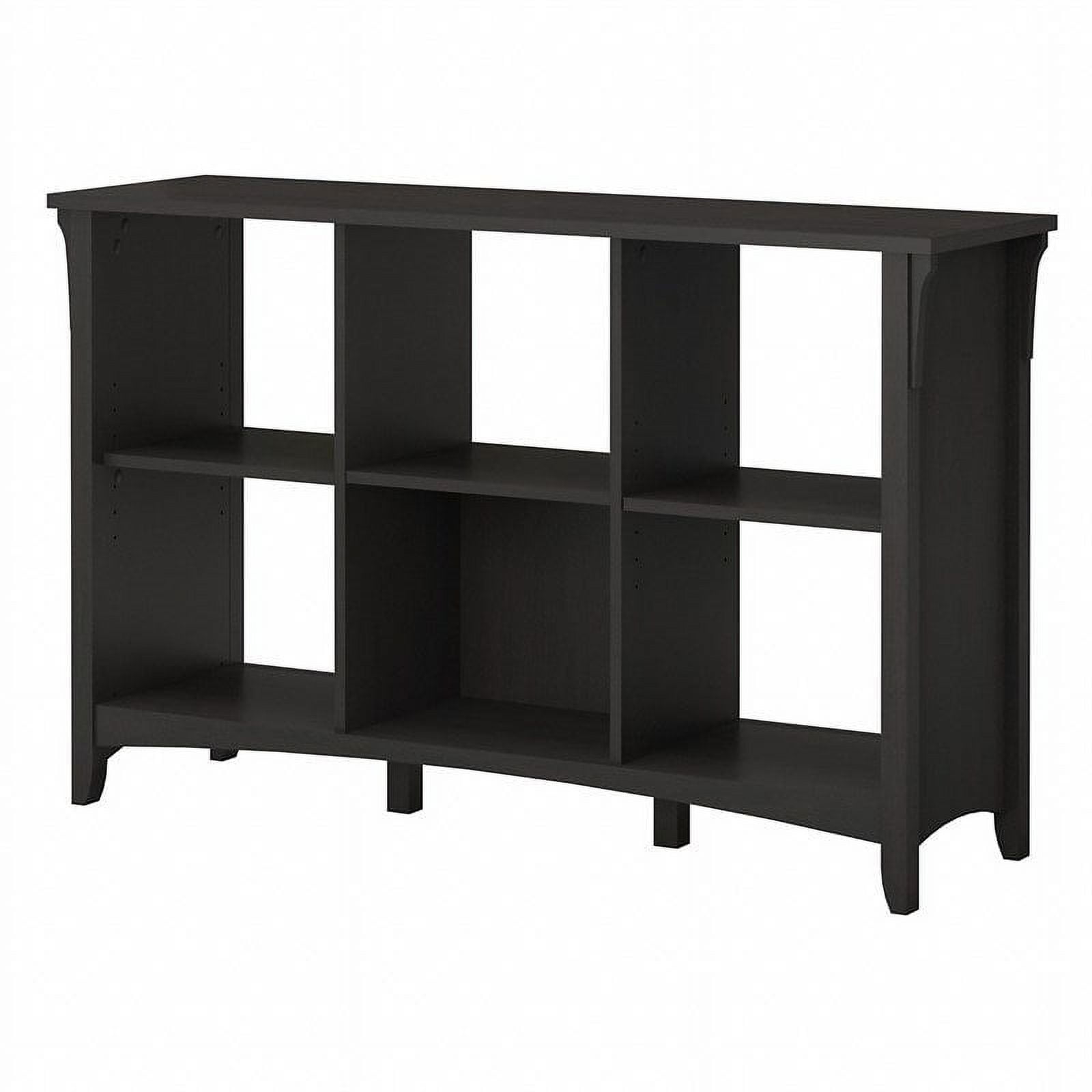 Pemberly Row Furniture Salinas 6 Cube Organizer in Vintage Black
