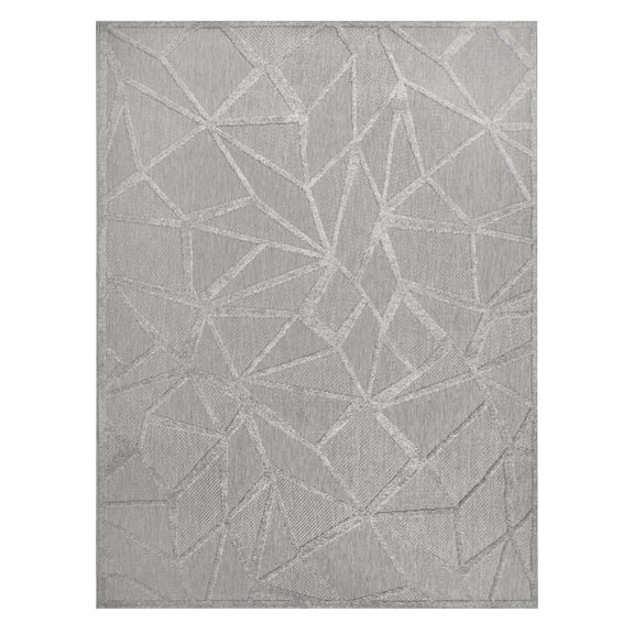 Pemberly Row Geometric Indoor Outdoor Area Rug Rectangle 6'7"x9'6"